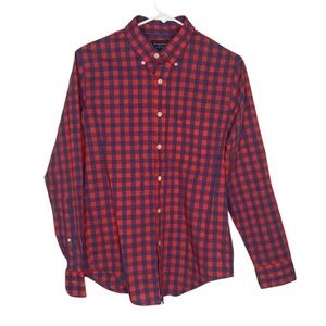 Abercrombie and Fitch Button Up Blue and Red Large